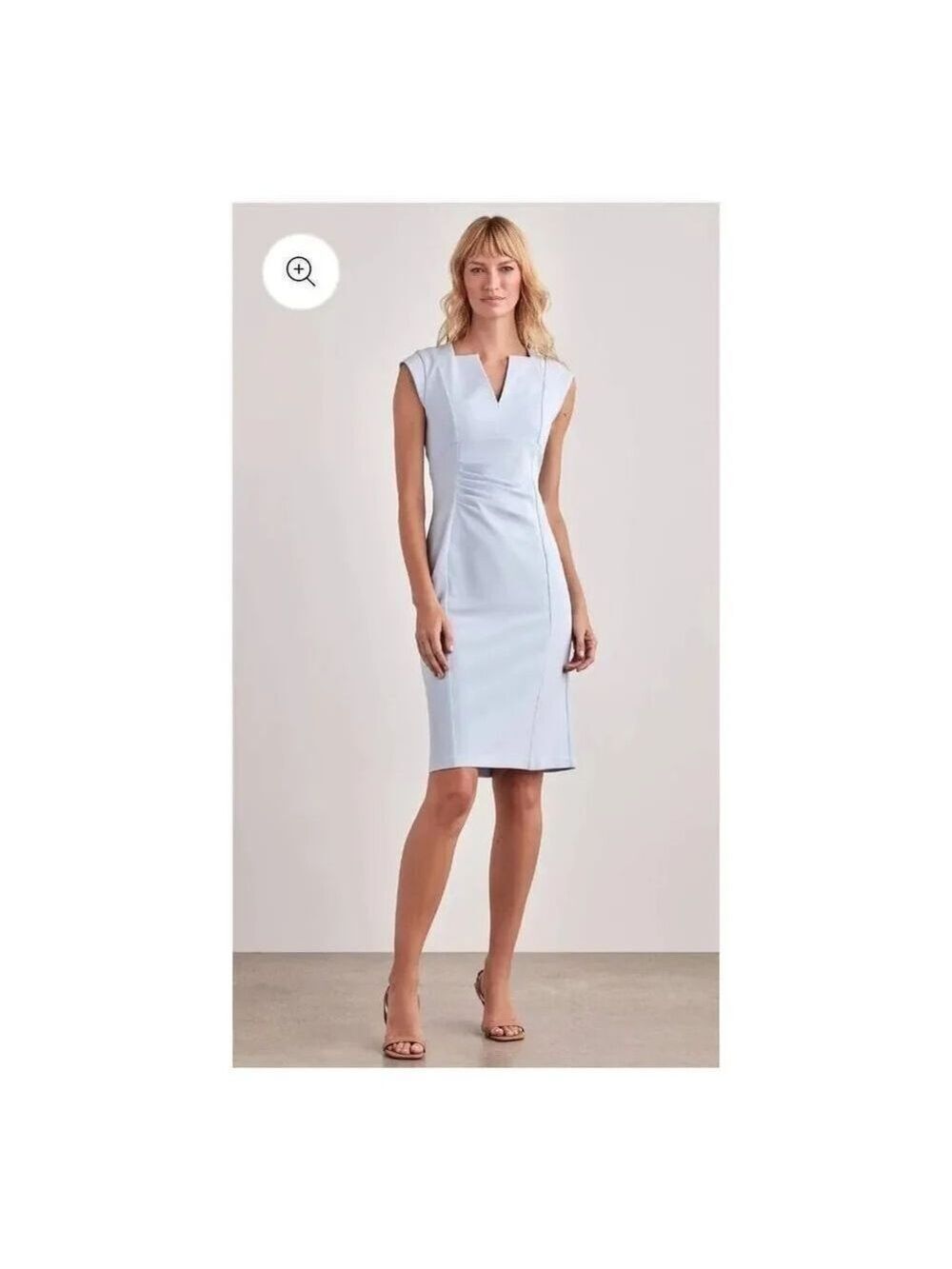 Ellen Tracy SIDE PLEATED PENCIL DRESS Sz L